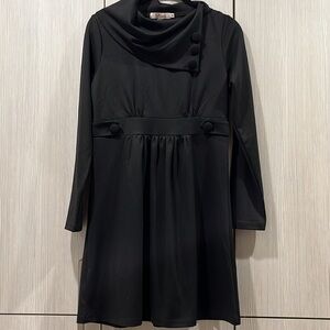 VINTAGE Aryeh Vintage Bettie Page‎ Cowl Neck Midi Dress | Black | Size Medium